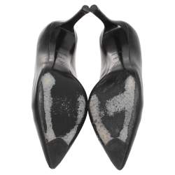 Pre Owned حذاء كعب عالي لوي فيتون "هارتبريكير" بمقدمة مدببة جلد أسود مقاس 38.5