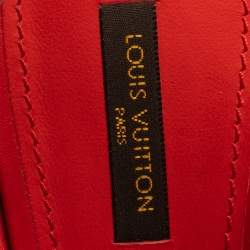 Pre Owned صندل لوي فيتون كعب روكي نعل سميك فتحة كعب قماش متعدد الألوان و جلد أحمر مقاس 39