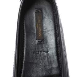 مملوكة مسبقًا Louis Vuitton Black Leather Monte Carlo Oxford Ballet Flats Size 37