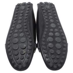 مملوكة مسبقًا Louis Vuitton Black Leather Monte Carlo Oxford Ballet Flats Size 37