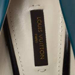 مملوكة مسبقًا Louis Vuitton Teal Blue Leather Eyeline Pointed Toe Pumps Size 40