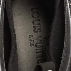 Pre Owned Louis Vuitton Black Patent Leather And Mesh Crystal Embellished Low Top Sneakers Size 39