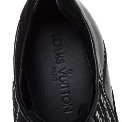 مملوكة مسبقًا حذاء رياضي لوي فيتون منخفض من أعلى سويدي جلد و جلد لامع أسود مقاس 35