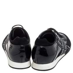 مملوكة مسبقًا حذاء رياضي لوي فيتون منخفض من أعلى سويدي جلد و جلد لامع أسود مقاس 35