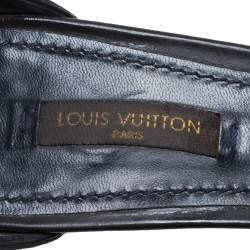 Louis Vuitton Blue Infini Monogram Empreinte Leather Ankle Strap Sandals Size 37