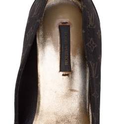 مملوكة مسبقًا Louis Vuitton Ebene Monogram Mini Lin Ballet Flats Size 36
