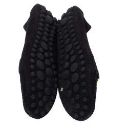 Pre Owned Louis Vuitton Black Perforated Suede Oxford Loafers Size 36.5