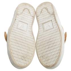 Pre Owned Louis Vuitton White/Gold Leather Frontrow Sneakers Size 37