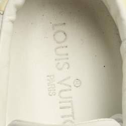 Louis Vuitton White Croc Embossed Leather Low Top Sneakers Size 37.5