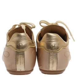 مملوكة مسبقًا حذاء رياضي لوي فيتون منخفض من أعلى جلد و ساتان بيج و ذهبي مقاس 38.5