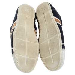 Pre Owned حذاء رياضي لوي فيتون منخفض من أعلى جلد و كانفاس أزرق و أبيض مقاس 39