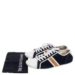 Pre Owned حذاء رياضي لوي فيتون منخفض من أعلى جلد و كانفاس أزرق و أبيض مقاس 39