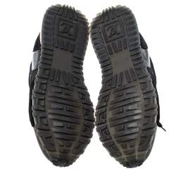 Louis Vuitton Black Monogram Canvas, Leather and Mesh Run Away Lace Up Sneakers Size 40