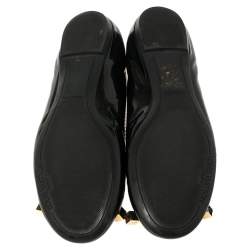 مملوكة مسبقًا Louis Vuitton Green Patent Leather Bow Ballet Flats Size 36