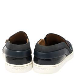 Pre Owned حذاء رياضي لوي فيتون تيمبو سليب أون دنيم مونوغرامي أزرق مقاس 38.5