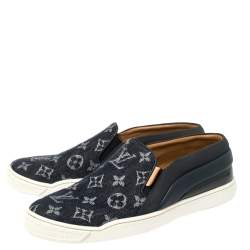 Pre Owned حذاء رياضي لوي ف يتون تيمبو سليب أون دنيم مونوغرامي أزرق مقاس 38.5