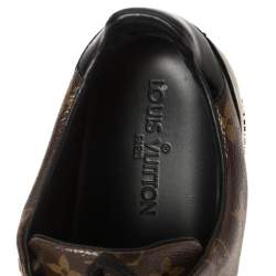 مملوكة مسبقًا Louis Vuitton Brown/Black Monogram Canvas and Patent Leather Frontrow Low Top Sneakers Size 40