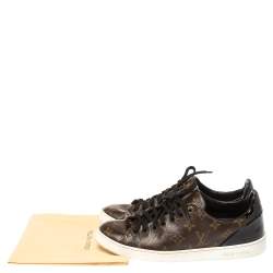 مملوكة مسبقًا Louis Vuitton Brown/Black Monogram Canvas and Patent Leather Frontrow Low Top Sneakers Size 40