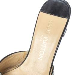 مملوكة مسبقًا حذاء سلايد لوي فيتون موينتس جلد و قماش ميني لين بوردو مقاس 35.5