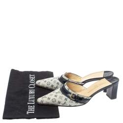 مملوكة مسبقًا حذاء سلايد لوي فيتون موينتس جلد و قماش ميني لين بوردو مقاس 35.5