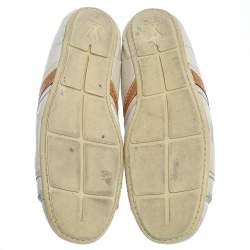 Pre Owned Louis Vuitton White Leather Logo Acrobat Sneakers Size 38
