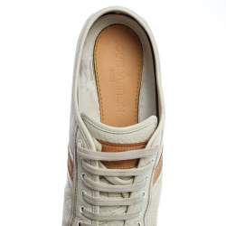 Pre Owned Louis Vuitton White Leather Logo Acrobat Sneakers Size 38