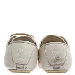 Pre Owned Louis Vuitton White Leather Logo Acrobat Sneakers Size 38