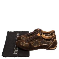 مملوكة مسبقًا Louis Vuitton Brown Suede And Monogram Canvas Energie Low Top  Sneakers Size 35