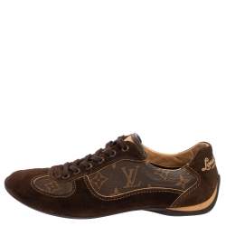 مملوكة مسبقًا Louis Vuitton Brown Monogram Canvas And Suede Leather Energie Low Top Sneakers Size 38