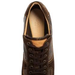 مملوكة مسبقًا Louis Vuitton Brown Monogram Canvas And Suede Leather Energie Low Top Sneakers Size 38