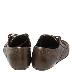 مملوكة مسبقًا Louis Vuitton Monogram Canvas and Brogue Leather Lyrics Low Top Sneakers Size 35.5