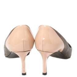 Pre Owned Louis Vuitton Monogram Canvas and Vernis Leather Cherie Pumps Size 38.5