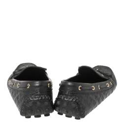 مملوكة مسبقًا حذاء لوفرز فلات لوي فيتون غلوريا جلد مطبوع مونوغرامي أسود مقاس 40