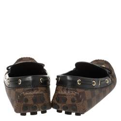 مملوكة مسبقًا Louis Vuitton Damier Ebene Canvas And Leather Gloria Flat Loafers Size 37.5