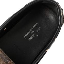 مملوكة مسبقًا Louis Vuitton Damier Ebene Canvas And Leather Gloria Flat Loafers Size 37.5