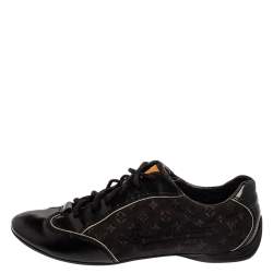 مملوكة مسبقًا Louis Vuitton Black Monogram Canvas and Leather Mini Lin Lace Sneakers Size 39