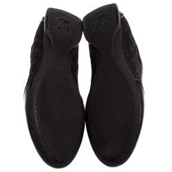 مملوكة مسبقًا Louis Vuitton Black Monogram Canvas and Leather Mini Lin Lace Sneakers Size 39