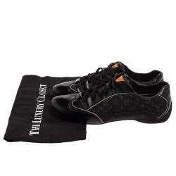مملوكة مسبقًا Louis Vuitton Black Monogram Canvas and Leather Mini Lin Lace Sneakers Size 39