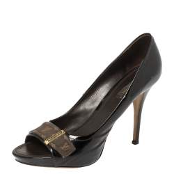 مملوكة مسبقًا Louis Vuitton Dark Burgundy Monogram Idylle & Patent Leather Buci Pumps Size 41