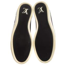 مملوكة مسبقًا Louis Vuitton Black Leather Punchy Love Patch High Top Sneakers Size 38.5