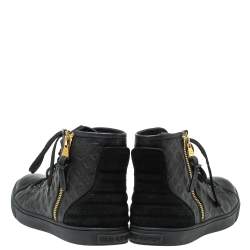 مملوكة مسبقًا Louis Vuitton Black Monogram Empreinte Leather Punchy High Top Sneakers Size 39