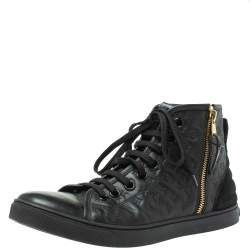 مملوكة مسبقًا Louis Vuitton Black Monogram Empreinte Leather Punchy High Top Sneakers Size 39