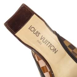 مملوكة مسبقًا Louis Vuitton Brown Damier Pvc Square Toe Sandals Size 37.5