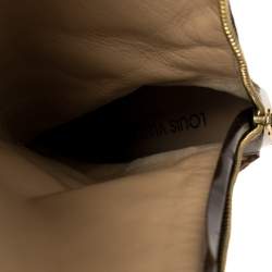 Pre Owned Louis Vuitton Brown Damier Ponyhair Knee Length Boots Size 37.5