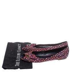 Pre Owned Louis Vuitton Multicolor Print Fabric Catania Floral Peep Toe Flats Size39.5