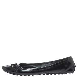 مملوكة مسبقًا Louis Vuitton Black Patent Leather Oxford Flats Size 40