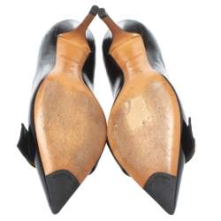 Louis Vuitton Black Leather Pointed Toe Pumps Size 36.5