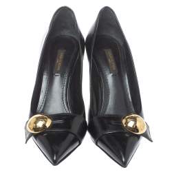 Louis Vuitton Black Leather Pointed Toe Pumps Size 36.5