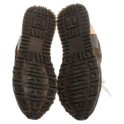 مملوكة مسبقًا Louis Vuitton Military Green Leather And Suede Run Away Sneakers Size 39