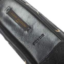Pre Owned Louis Vuitton Black Monogram Empreinte Leather Gloria Flat Loafers Size 36.5